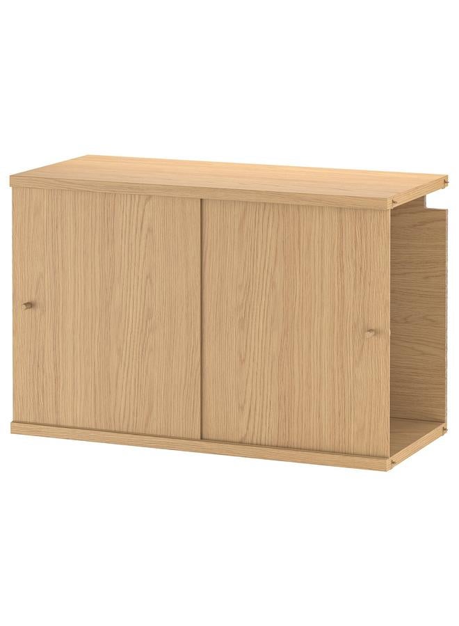 Green Tiger Cabinet With Sliding Doors, Oak Effect - Image 1