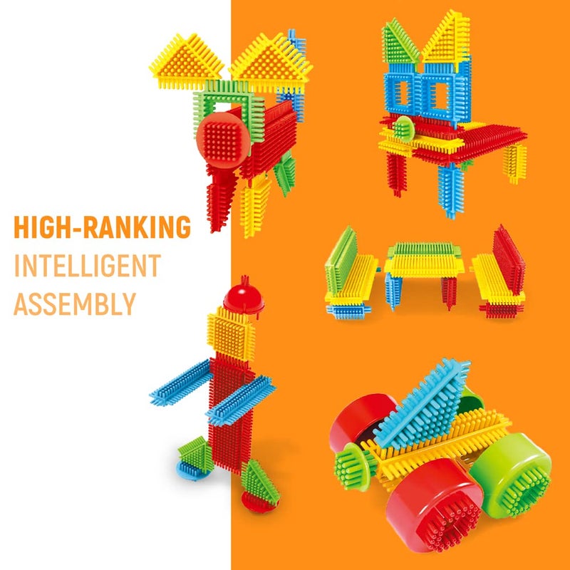 teytoy My First Baby Building Toys, 150pcs Bristle Shape 3D Building Blocks Toy Set, STEM Educational Preschool Toys, Building Blocks for Kids Ages 4-8 Years Old - Image 5