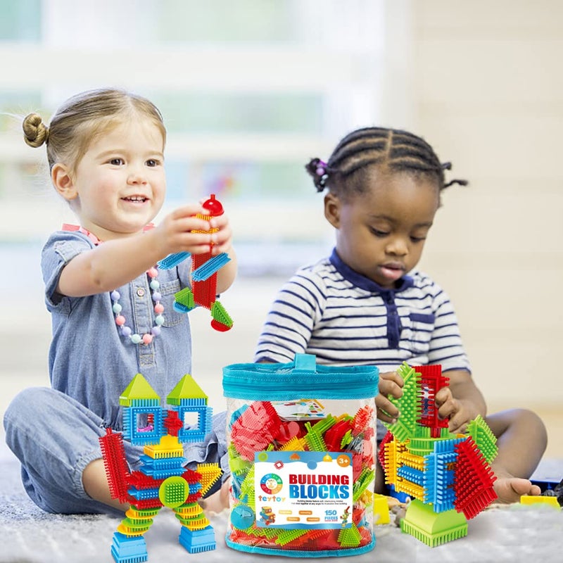 teytoy My First Baby Building Toys, 150pcs Bristle Shape 3D Building Blocks Toy Set, STEM Educational Preschool Toys, Building Blocks for Kids Ages 4-8 Years Old - Image 2