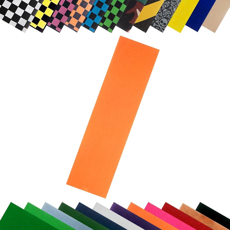 Turbo 9 x 33 Inch Skateboard Grip Tape Sheet Colored Orange - Image 1