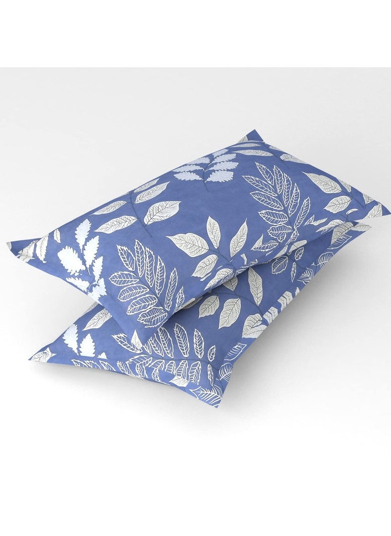 BSB HOME Premium Glace Cotton 180 TC King Fitted Bedsheet Set  with 2 Pillow Covers 183x198 +25 Cms – Blue  - Image 2