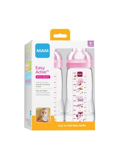 MAM Easy Active Baby Bottle 11Oz Easy Switch Between Breast And Bottle Easy To Clean 4+ Months Girl  - Image 2
