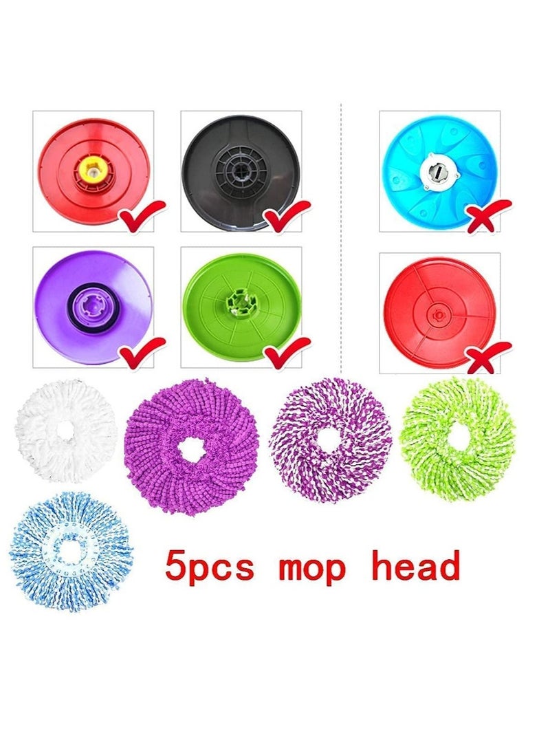 Excefore 5 Pack Mop Replacement Heads Compatible with Spin Mop, Microfiber Spin Mop Refills, Easy Cleaning Mop Head Replacement - Image 2