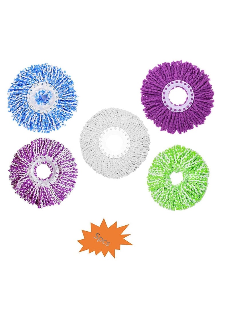 Excefore 5 Pack Mop Replacement Heads Compatible with Spin Mop, Microfiber Spin Mop Refills, Easy Cleaning Mop Head Replacement - Image 5