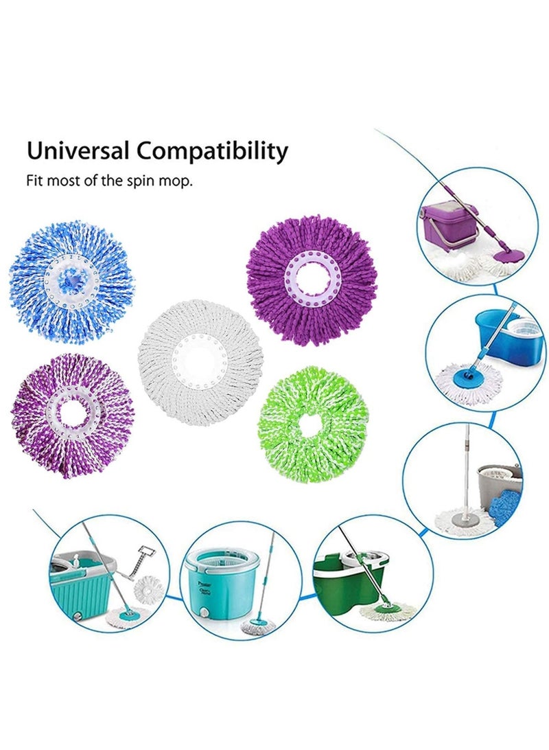 Excefore 5 Pack Mop Replacement Heads Compatible with Spin Mop, Microfiber Spin Mop Refills, Easy Cleaning Mop Head Replacement - Image 3