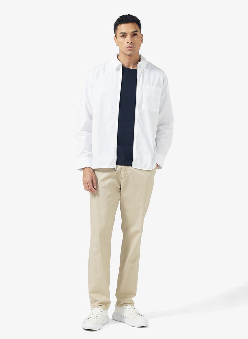 Calvin Klein Jeans Relaxed Zip Up Poplin Overshirt - Image 4