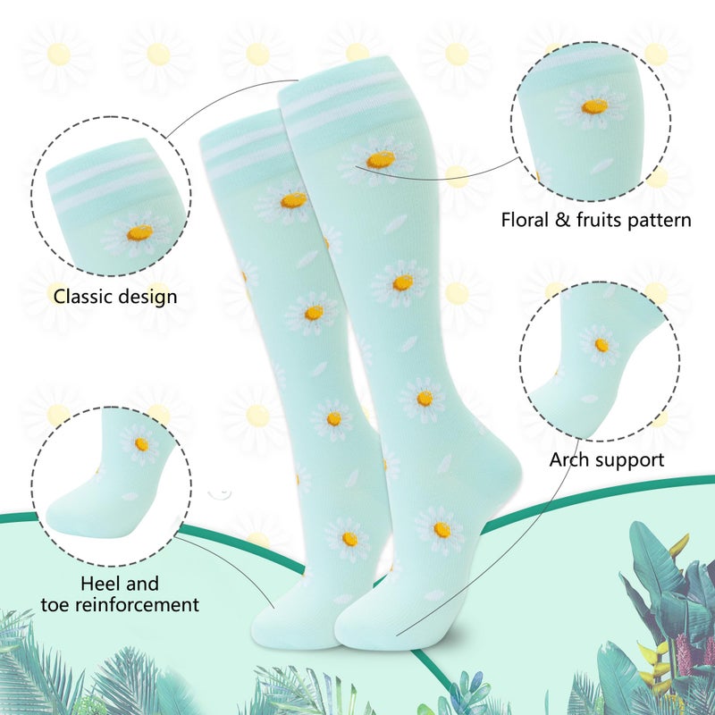 fenglaoda Compression Socks for Women Men Support Circulation 6 Pairs Socks For Nurse, Travel, Flight - Image 2