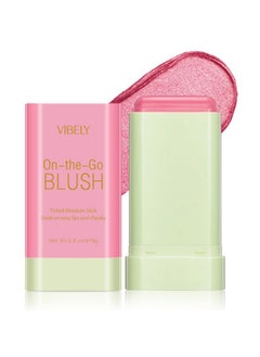 Vibely On The Go Blush,Blush Stick Blush Makeup Wand, Cream Blush For Cheeks Tint,Long-Wearing,Natural-Looking Face Foundation Bright Peach Blusher for Daily Wear 3D Wonder Stick #V01  - Image 1