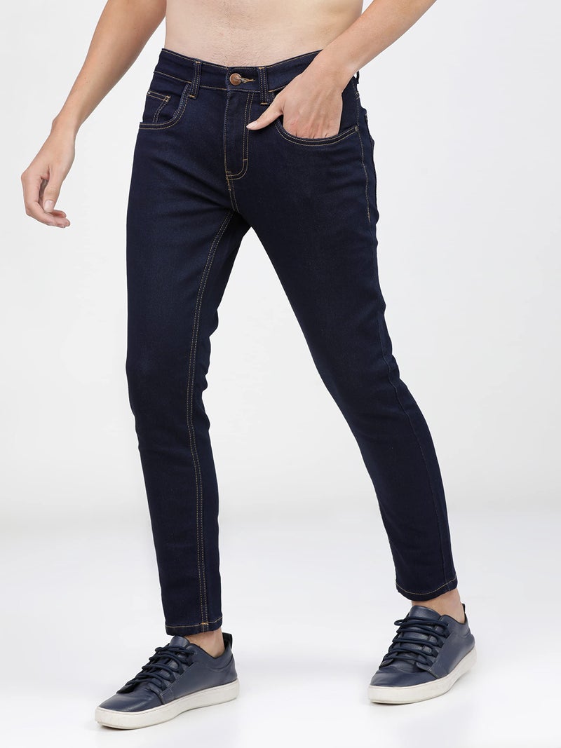 KETCH Men's Slim Mid Rise Jeans (KHJN000027_Dark Blue_30) - Image 2