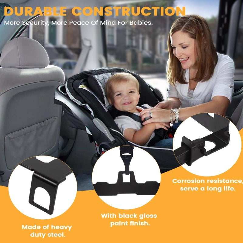 KANGIKX Car Seat Latch Anchor Kit - Converts Older Cars to ISOFIX Compatibility Interface, Child Safety Car Seat Adapter Tether Bracket Mount for Vehicles Heavy-Duty Steel Easy Install (Check Size Before Buy) - Image 4