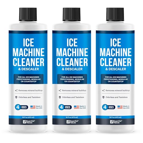 Essential Values Ice Machine Cleaner and Descaler 16 fl oz - Ice Maker Cleaner Compatible with All Major Brands (Scotsman, KitchenAid, Affresh, Opal, Manitowoc) - 3 pack Sanitizer - Image 1