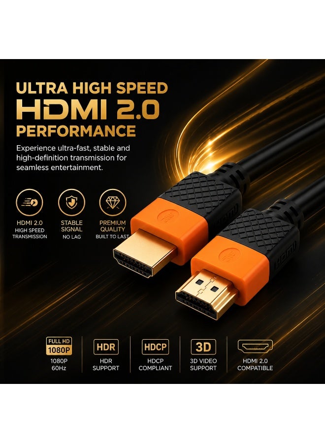تي بي بردج كابل HDMI 2.0 فائق السرعة بطول 15 مترًا وسماكة 8 ملم شديد التحمل، يدعم دقة 1080 بكسل ومعدل تحديث 60 هرتز وتقنية HDR وHDCP وتقنية 3D، مناسب لأجهزة التلفزيون والشاشات وأجهزة الألعاب وأجهزة الكمبيوتر المحمولة. - Image 2