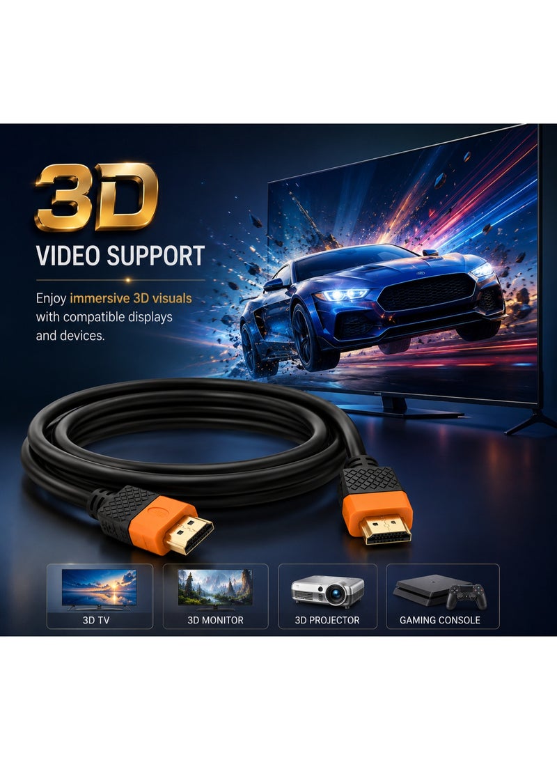 تي بي بردج كابل HDMI 2.0 فائق السرعة بطول 15 مترًا وسماكة 8 ملم شديد التحمل، يدعم دقة 1080 بكسل ومعدل تحديث 60 هرتز وتقنية HDR وHDCP وتقنية 3D، مناسب لأجهزة التلفزيون والشاشات وأجهزة الألعاب وأجهزة الكمبيوتر المحمولة. - Image 4