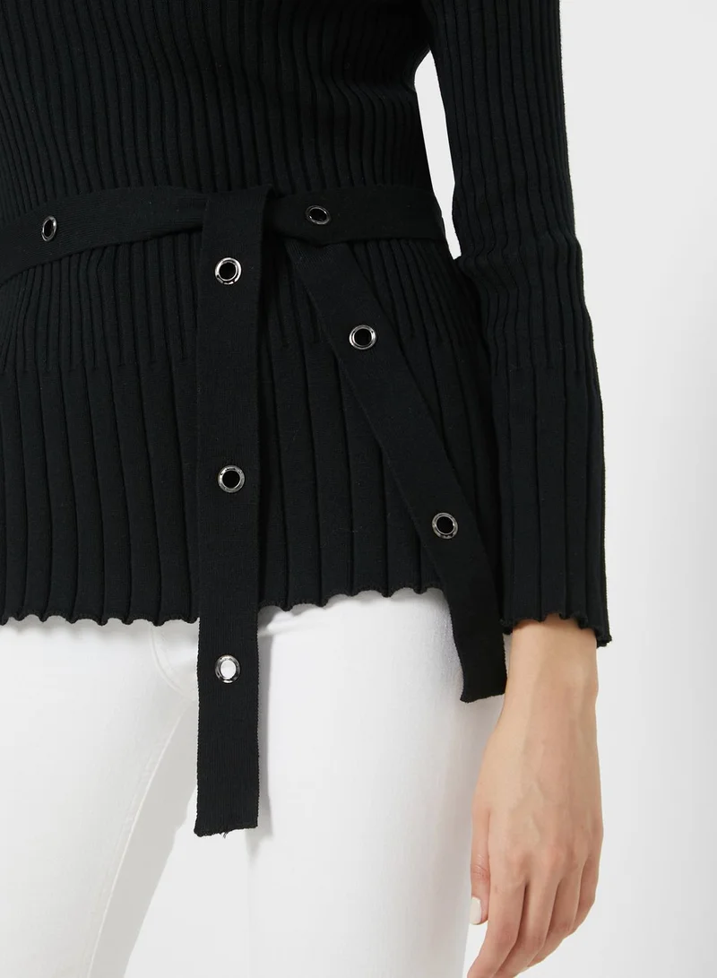ELLA Self Tie Bardot Sweater