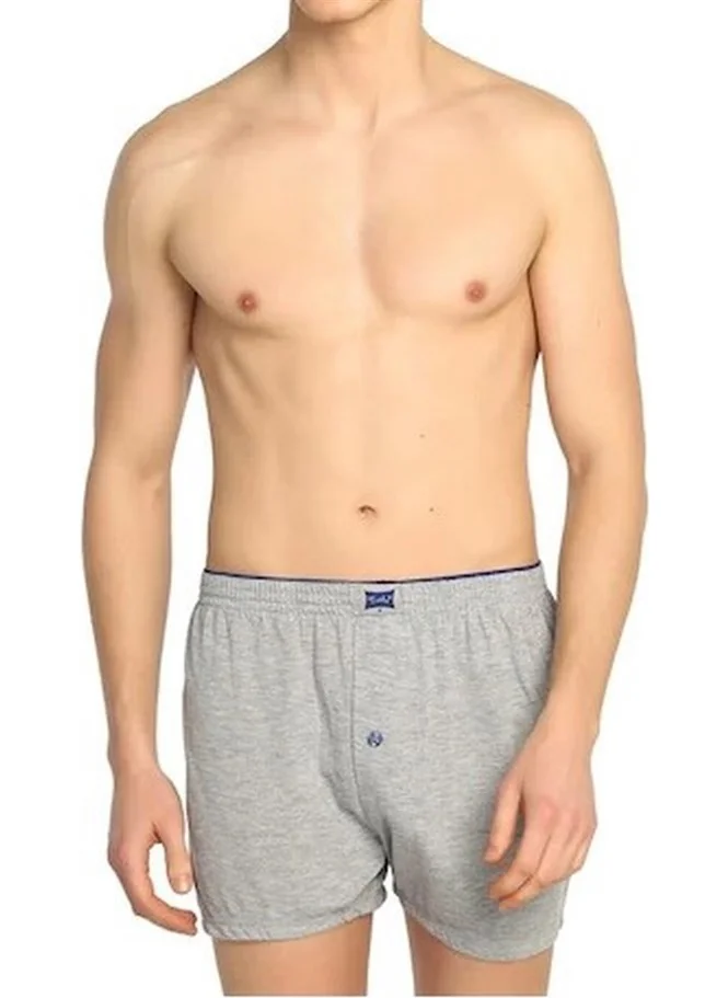 Tutku Men's Boxer Buttoned Cotton 6 Piece