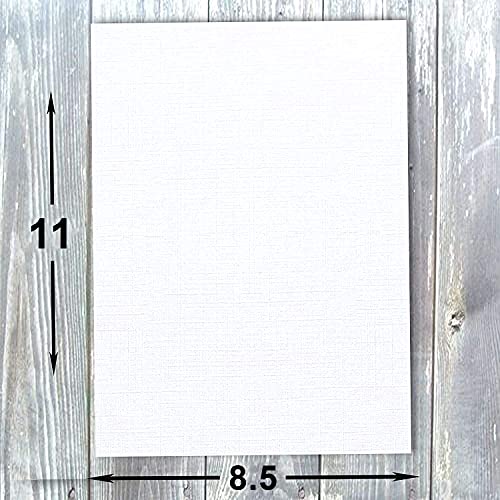 Hamilco White Resume Linen Textured Cardstock Paper – 8 1/2 x 11" Blank Thick Heavy Weight 80 lb Cover Card Stock for Printer - 50 Pack (Bright White) - Image 3
