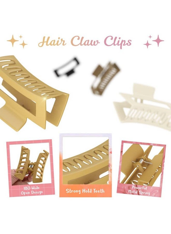 Belicia 4 Pack Large Hair Claw Clips for Thick Hair, 4.3 Inch Big Matte Banana Clips for Curly Hair, Claw Clips for Thin Hair - Image 3