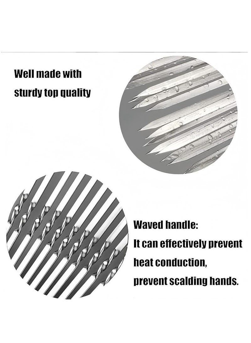 100PCS 35cm BBQ Skewers Stainless Steel Skewers Meat Sticks BBQ Kebab Skewers Metal Flat Roasting Fork Turkish Grill Skewer Camping Picnic Tool  - Image 2