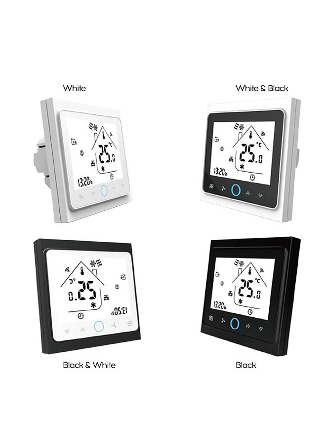 Two Pipe Wifi Voice Intelligent Room Thermostat Digital Programmable Temperature Controller for Air Conditioner (BAC-002ALW,White)