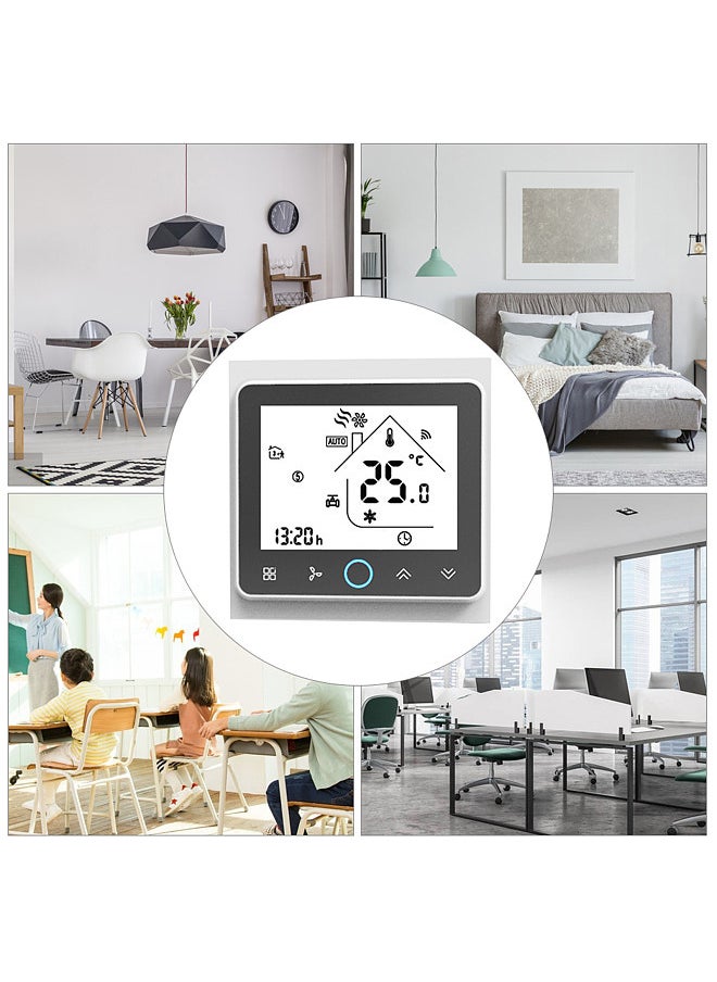 Two Pipe Wifi Voice Intelligent Room Thermostat Digital Programmable Temperature Controller for Air Conditioner (BAC-002ALW,White)