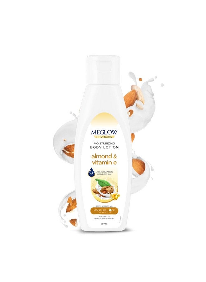 MEGLOW Pro-Care Moisturizer Body Lotion For Women/Men (150Ml - Pack Of 2)-Enriched With Almond & Vitamin-E|Body Lotion For Dry Skin|Deeply Hydrates With 48Hrs Moisture Lock Technology - Image 2