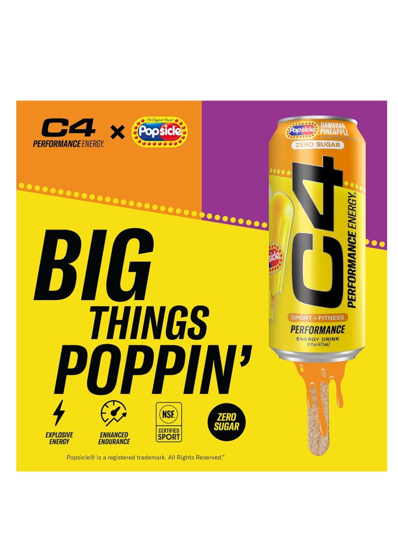 C4 Cellucor C4 Hawaiian Pineapple Popsicle Energy Drink Pack of 12 - Image 3