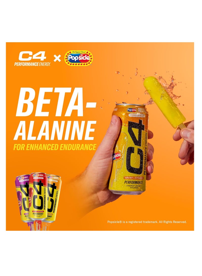 C4 Cellucor C4 Hawaiian Pineapple Popsicle Energy Drink Pack of 12 - Image 4