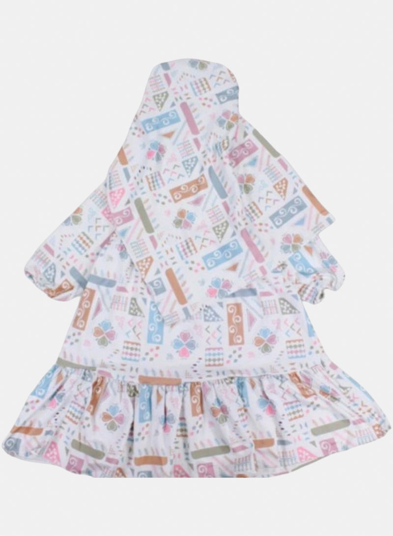 Colorful Praying Gown "Isdal" – Aqua – 12-13Y - Image 1