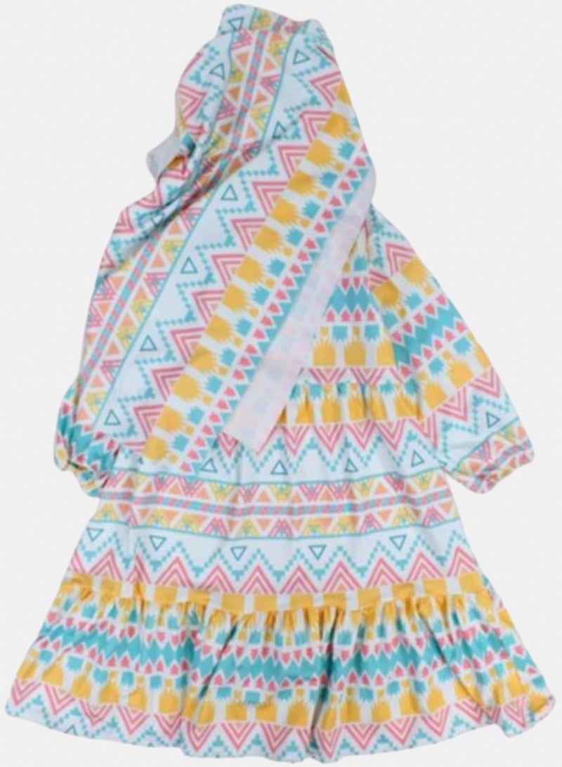Colorful Praying Gown "Isdal" – Aqua – 12-13Y - Image 2