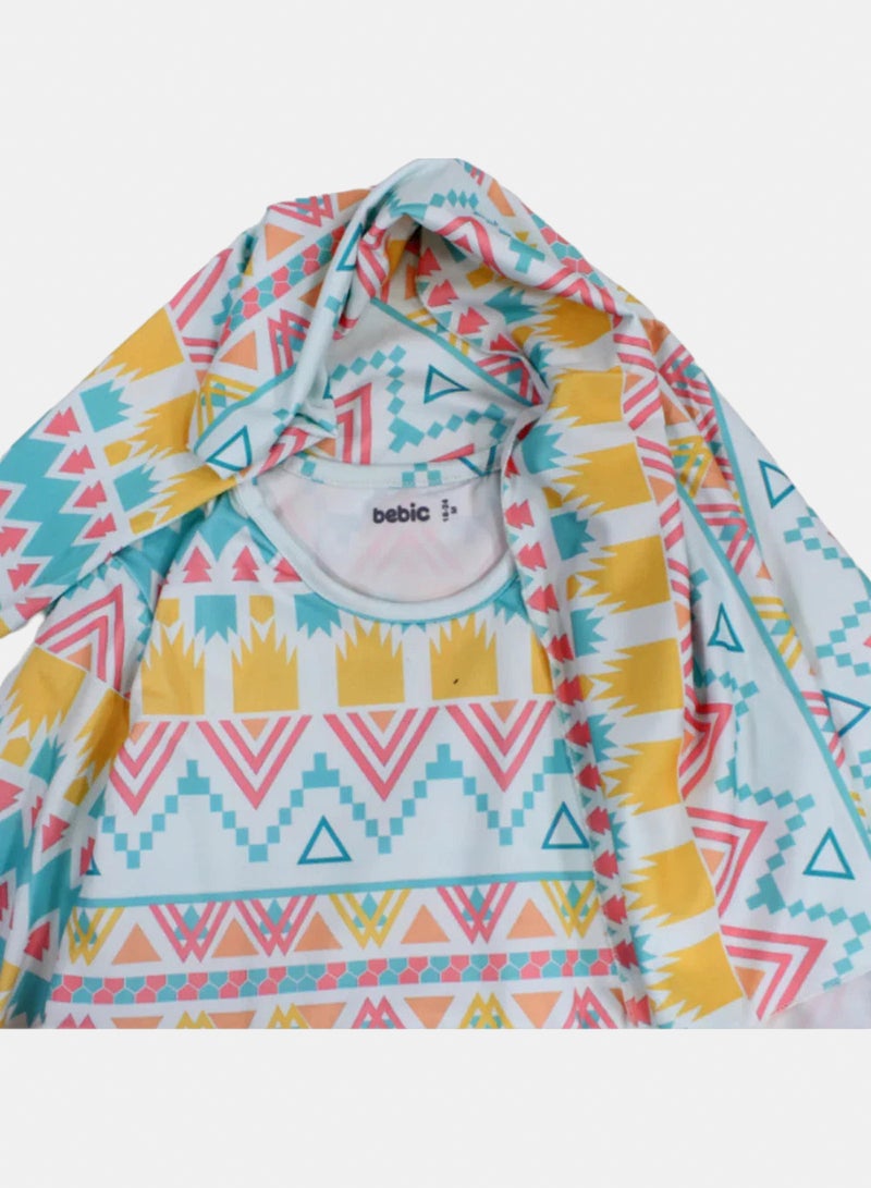 Colorful Praying Gown "Isdal" – Aqua – 12-13Y - Image 3