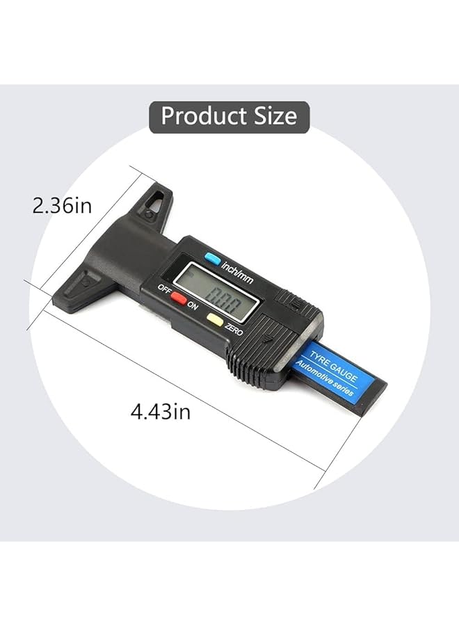 KASTWAVE Tire Tread Depth Gauge, Digital Tire Tread Depth Gauge, 0-25.4 Mm Inch Tire Gauge Digital With Lcd Display Tread Checker Tire Tester, Tire Tread Depth Measuring Tool For Cars Trucks Vans Suv - Image 3