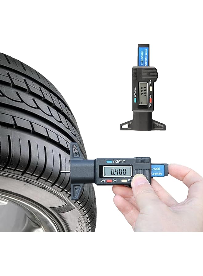 KASTWAVE Tire Tread Depth Gauge, Digital Tire Tread Depth Gauge, 0-25.4 Mm Inch Tire Gauge Digital With Lcd Display Tread Checker Tire Tester, Tire Tread Depth Measuring Tool For Cars Trucks Vans Suv - Image 1