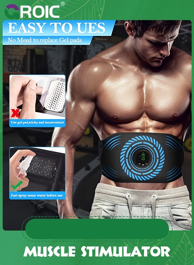 GROIC جهاز تحفيز عضلات البطن، جهاز تمارين البطن، حزام شد البطن، معدات تمارين اللياقة البدنية للمكتب المنزلي للبطن، محفز عضلات البطن للبالغين، جهاز محمول لتحفيز عضلات البطن، معدات تمارين اللياقة البدنية للبطن - Image 2