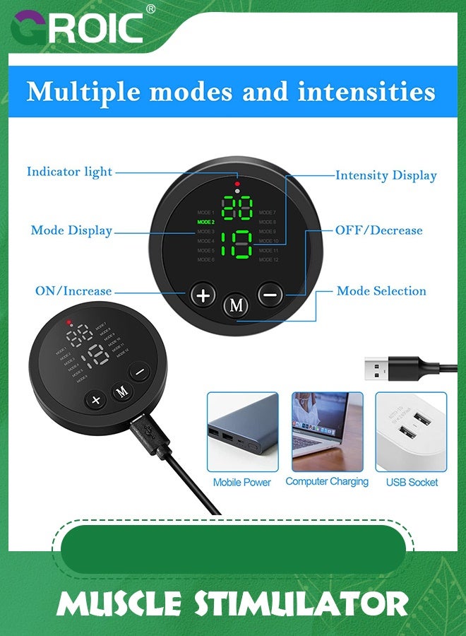 GROIC جهاز تحفيز عضلات البطن، جهاز تمارين البطن، حزام شد البطن، معدات تمارين اللياقة البدنية للمكتب المنزلي للبطن، محفز عضلات البطن للبالغين، جهاز محمول لتحفيز عضلات البطن، معدات تمارين اللياقة البدنية للبطن - Image 3
