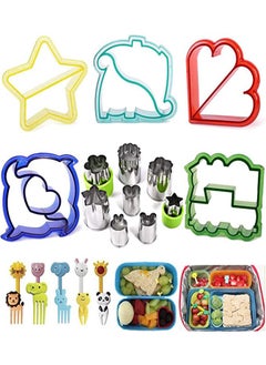 BELLSBERRY 23 Pcs Kids Sandwich Cutter Set with Stainless Steel Cutters and Food Picks  - Image 1