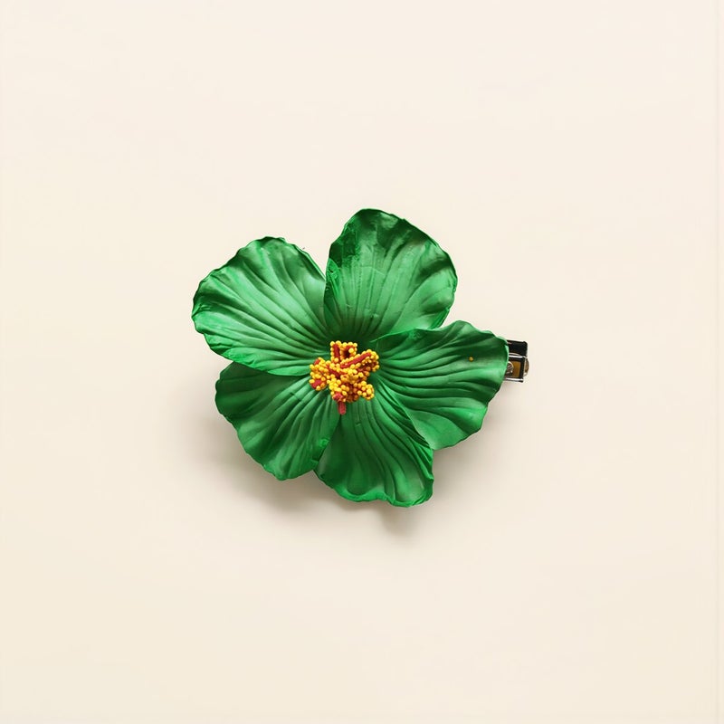 Hibiscus Flower Hair Clip Compact Portable Pocket Size Easy Carry Travel Hair Accessory - Image 4
