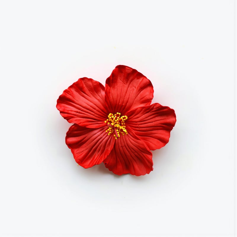 Hibiscus Flower Hair Clip Compact Portable Pocket Size Easy Carry Travel Hair Accessory - Image 2