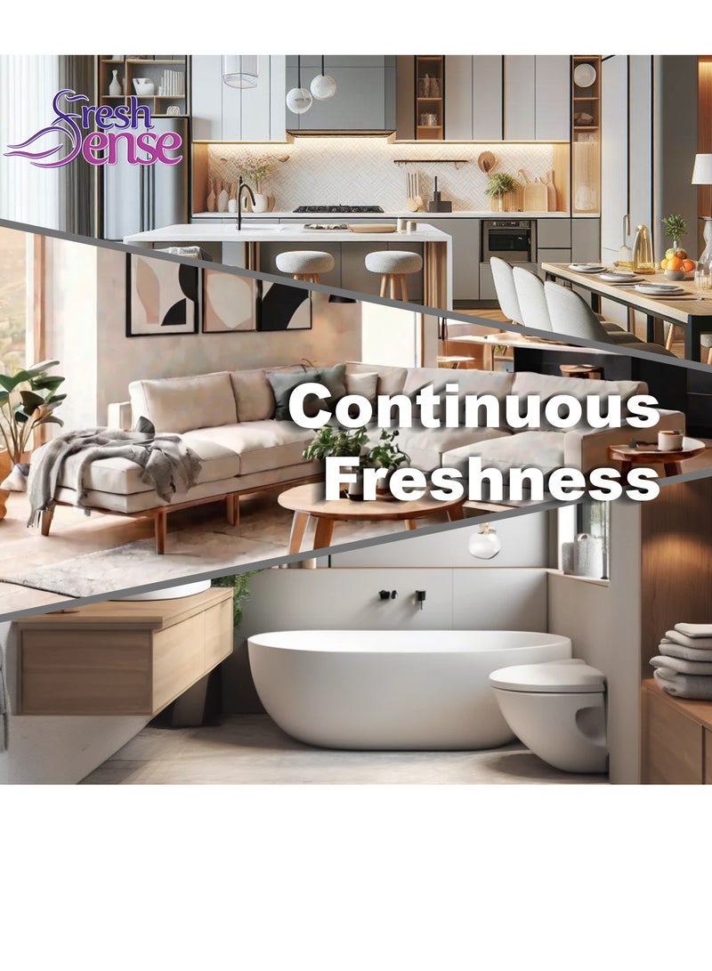 فريش سينس معطر هواء معاد تعبئته - عبوة من 12 × 260 مل - معطر هواء أوتوماتيكي بخاخ تلقائي بنفسجي لمعطر هواء للمنزل الحمام المرحاض المكتب يحيد الروائح الكريهة فريش سينس - Image 3