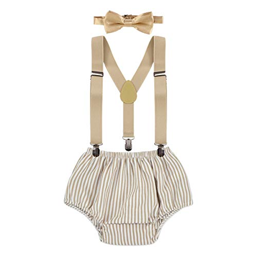 MYRISAM Wild ONE Cake Smash Outfit Boy 1st/2nd Birthday Photo Shoot Printed Bloomers Suspenders Bowtie Baby Shower Costume - Image 1