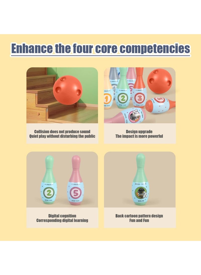 CMGTYYD Kids Bowling Set - 12 Bowling Pins 6 Rings Indoor and Outdoor Skittle Set with 3 Balls - Colourful Lightweight Plastic Bowling Toy for Toddlers and Children - Fun Skill-Building Playset for Ages 3+ Years - Image 5