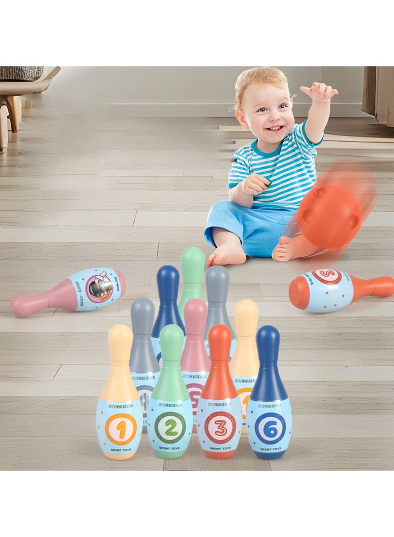 CMGTYYD Kids Bowling Set - 12 Bowling Pins 6 Rings Indoor and Outdoor Skittle Set with 3 Balls - Colourful Lightweight Plastic Bowling Toy for Toddlers and Children - Fun Skill-Building Playset for Ages 3+ Years - Image 2