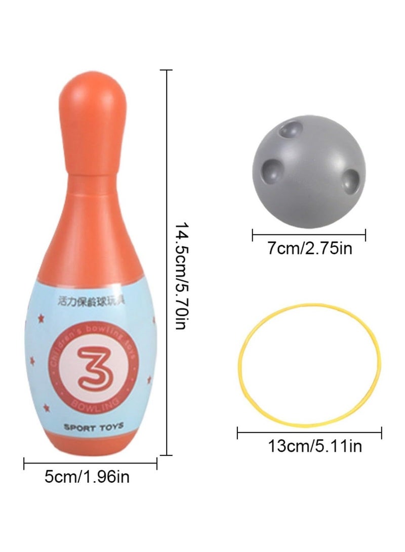 CMGTYYD. لعبة البولينج للأطفال - مجموعة البولينج الملونة، 12 دبوس، 3 كرات، 6 حلقات. لعبة رياضية تفاعلية داخلية، نشاط تعليمي ممتع للأطفال، تطوير التنسيق، المهارات الحركية، الترفيه العائلي - Image 3