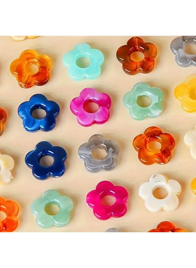 60 قطعة من خرز الزهور الشفاف الأكريليكي لأعمال الحلي اليدوية والديكور المنزلي - Image 2
