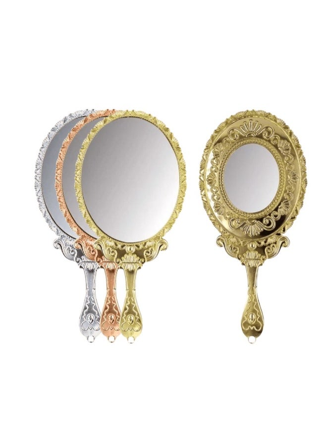 Ornate Handheld Dual-Sided Makeup Travel Mirror - Multi color