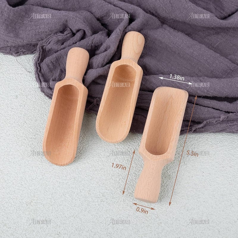 AUEAR , 6 Pack Mini Wooden Scoops Wooden Candy Spoons for Tea Coffee Cereal Seasoning Pepper - Image 2