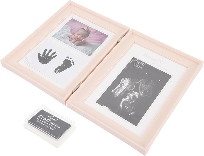 Picture Frame Newborn Keepsake Photo Frame with Pink Pvc 31x21cm for Sonogram and Shower Memory Display - Image 1