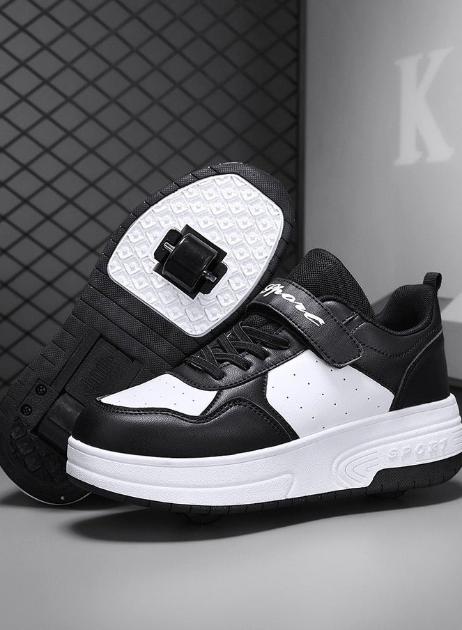 سكاي فيو أحذية تزلج بعجلات للأطفال مع عجلات، أحذية رياضية بعجلات للأولاد والبنات، أحذية أطفال بعجلات مشوهة - Image 1