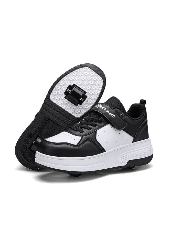 سكاي فيو أحذية تزلج بعجلات للأطفال مع عجلات، أحذية رياضية بعجلات للأولاد والبنات، أحذية أطفال بعجلات مشوهة - Image 2