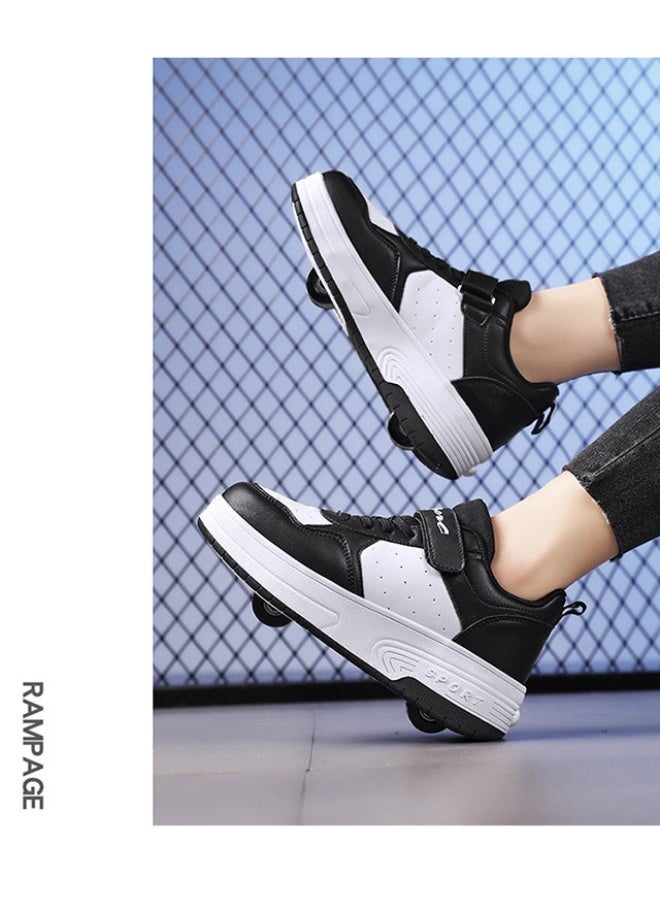 سكاي فيو أحذية تزلج بعجلات للأطفال مع عجلات، أحذية رياضية بعجلات للأولاد والبنات، أحذية أطفال بعجلات مشوهة - Image 5