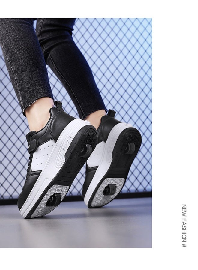 سكاي فيو أحذية تزلج بعجلات للأطفال مع عجلات، أحذية رياضية بعجلات للأولاد والبنات، أحذية أطفال بعجلات مشوهة - Image 4